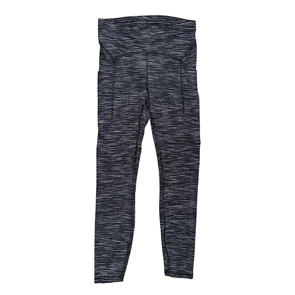 Lululemon Power Thru High Rise Abrasion Resistant Tight 25" Heathered Black Sz 6 - Picture 4 of 9
